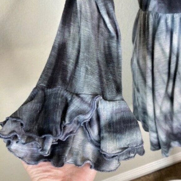 FREE PEOPLE TIE DYE RAYON JERSEY EMBROIDERED DRESS - Picture 5 of 7